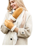 YISEVEN Women's Chic Sheepskin Shearling  Gloves(Mittens) YISEVEN