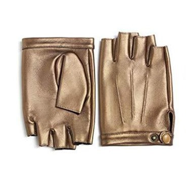 YISEVEN Men's Fingerless Lambskin Leather Gloves YISEVEN