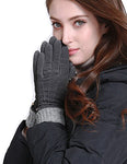 YISEVEN Womens Lambskin Suede Leather Gloves YISEVEN