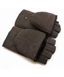 YISEVEN Women's Flip Fingerless Leather Gloves(Mittens) YISEVEN