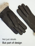 YISEVEN Women's Wool Lined Deerskin Leather Gloves YISEVEN