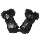 YISEVEN Women's  Lambskin Rabbit Fur  Leather Gloves YISEVEN