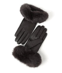 YISEVEN Women's  Lambskin Rabbit Fur  Leather Gloves YISEVEN