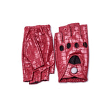 YISEVEN Women's Motorcycle Driving Fingerless Leather Gloves YISEVEN