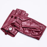 YISEVEN Women's Motorcycle Driving Fingerless Leather Gloves YISEVEN