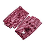 YISEVEN Women's Motorcycle Driving Fingerless Leather Gloves YISEVEN