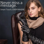 YISEVEN Women's Touchscreen Sheepskin Long Gloves YISEVEN