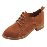YISEVEN Women's Calfskin Leather Boots for Winter Lace-up YISEVEN