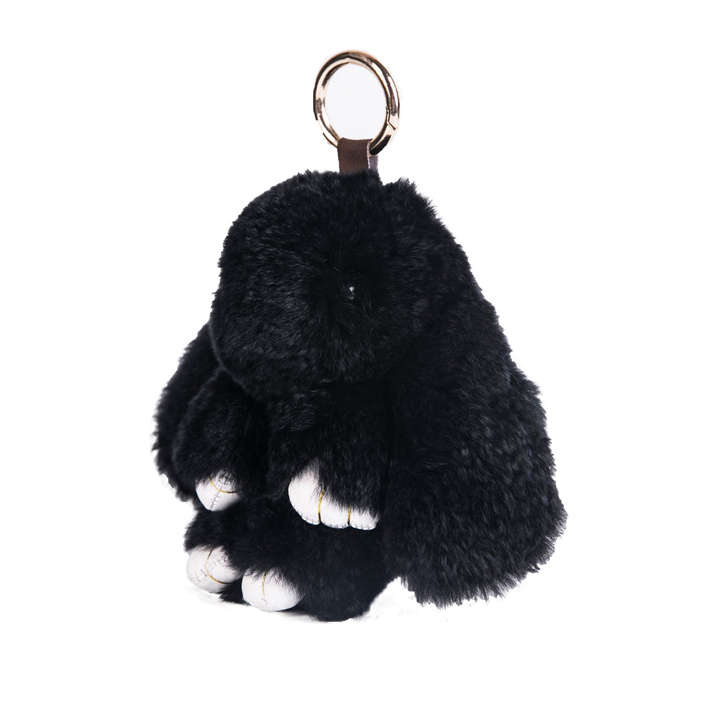 yiseven stuffed bunny keychain toy - soft and fuzzy large stitch plush  rabbit fur key chain - cute