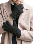 YISEVEN Men's Shearling Sheepskin Leather Gloves (Mitten) YISEVEN