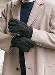 YISEVEN Men's Shearling Sheepskin Leather Gloves (Mitten) YISEVEN