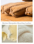 YISEVEN Men's Shearling Sheepskin Leather Gloves (Mitten) YISEVEN