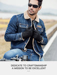YISEVEN Men's Lambskin Shearling Leather Gloves YISEVEN