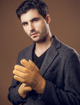 YISEVEN Men's Lambskin Shearling Leather Gloves YISEVEN