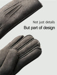 YISEVEN Men's Lambskin Shearling Leather Gloves YISEVEN