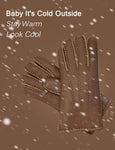 YISEVEN Men's  Lambskin Shearling Leather Gloves YISEVEN