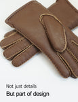 YISEVEN Men's  Lambskin Shearling Leather Gloves YISEVEN