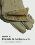 YISEVEN Men's  Lambskin Shearling Leather Gloves YISEVEN