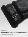 YISEVEN Men's Winter Shearling Sheepskin Gloves YISEVEN