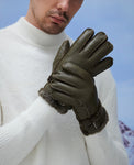 YISEVEN Men's Winter Shearling Sheepskin Gloves YISEVEN