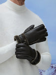 YISEVEN Men's Winter Shearling Sheepskin Gloves YISEVEN