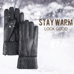 YISEVEN Men's Winter Sheepskin  Shearling Leather Gloves(Mittens) YISEVEN