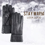 YISEVEN Men's Winter Sheepskin  Shearling Leather Gloves(Mittens) YISEVEN