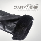 YISEVEN Men's Winter Sheepskin  Shearling Leather Gloves(Mittens) YISEVEN