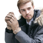YISEVEN Men's Winter Sheepskin  Shearling Leather Gloves(Mittens) YISEVEN