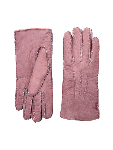 YISEVEN Women's Lambskin Handmade Curly Shearling Gloves YISEVEN