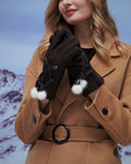 YISEVEN Women's Lambskin Shearling Leather Gloves