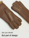 YISEVEN Womens  Lambskin Shearling Leather Gloves YISEVEN
