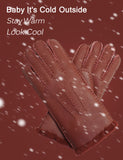 YISEVEN Womens  Lambskin Shearling Leather Gloves YISEVEN
