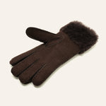 YISEVEN Womens Lambskin Shearling Leather Gloves YISEVEN