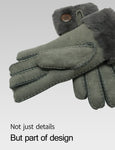YISEVEN Womens Lambskin Shearling Leather Gloves YISEVEN