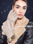 YISEVEN Womens Sheepskin Shearling Leather Gloves YISEVEN