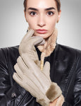 YISEVEN Womens Sheepskin Shearling Leather Gloves YISEVEN
