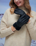 YISEVEN Womens Sheepskin Shearling Leather Gloves YISEVEN