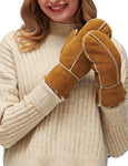 YISEVEN Women's  Lambskin Shearling Leather  Gloves(Mittens) YISEVEN
