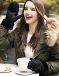 YISEVEN Women's  Winter Shearling Leather Gloves(Mittens) YISEVEN