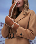 YISEVEN Women's Winter Shearling Leather Gloves(Mittens) YISEVEN
