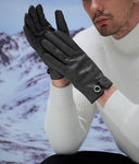 YISEVEN Winter Men’s Lambskin Leather Gloves YISEVEN