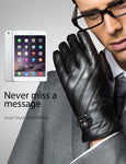 YISEVEN Men's Touchscreen Sheepskin  Genuine Leather Gloves YISEVEN