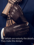 YISEVEN Men's Touchscreen Sheepskin Leather Gloves YISEVEN
