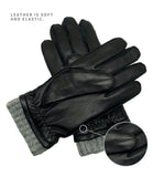 YISEVEN Winter Men’s   Sheepskin Leather Gloves YISEVEN