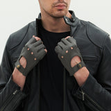 YISEVEN Men's Fingerless  Lambskin Leather Gloves YISEVEN