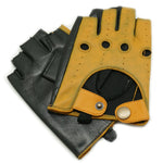 YISEVEN Men's Fingerless  Lambskin Leather Gloves YISEVEN