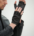 YISEVEN Men's Fingerless Lambskin Leather Gloves YISEVEN