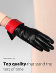 YISEVEN Women's  Sheepskin Cuffed Leather Gloves YISEVEN