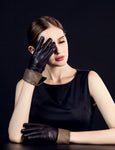 YISEVEN Women's  Sheepskin Cuffed Leather Gloves YISEVEN
